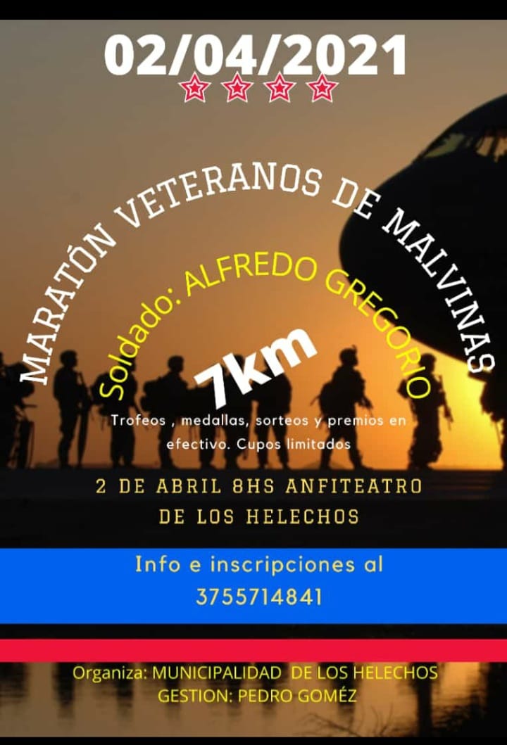 Maratón en Los Helechos por el Día del Veterano de Malvinas