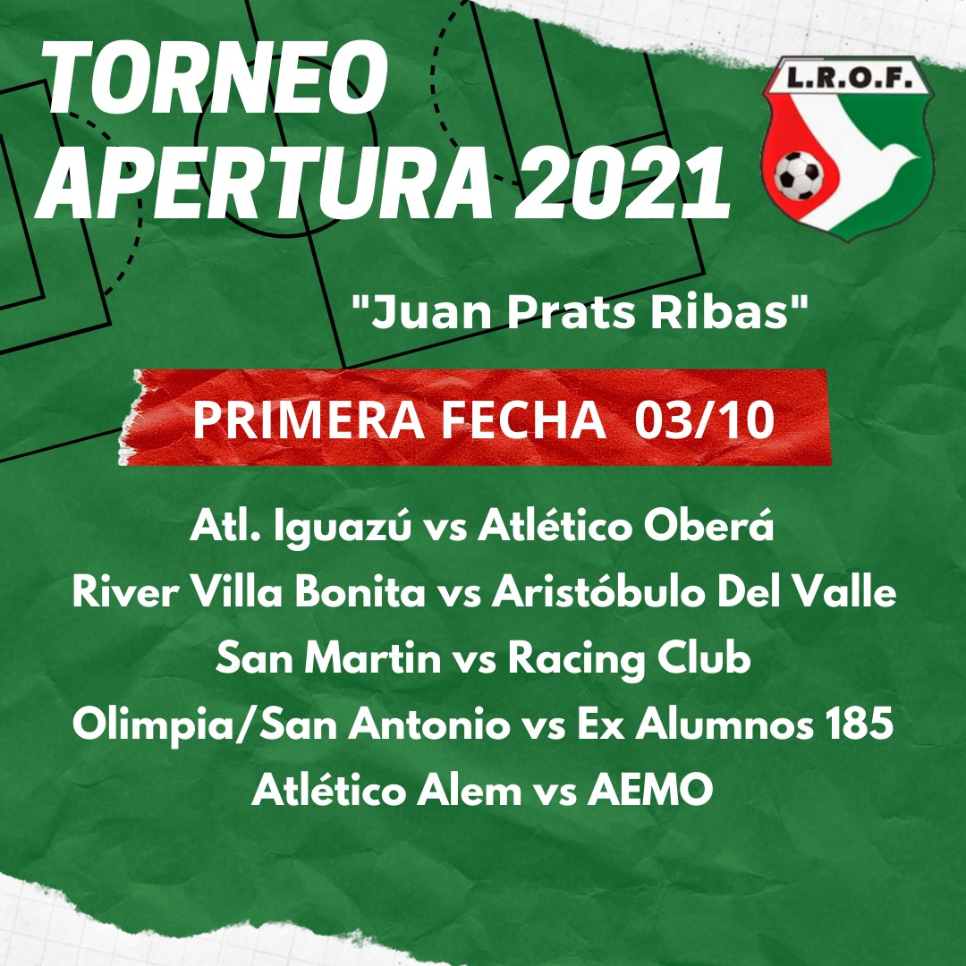 Ya está confirmado el Fixture del Torneo Apertura 2021 de la LROF